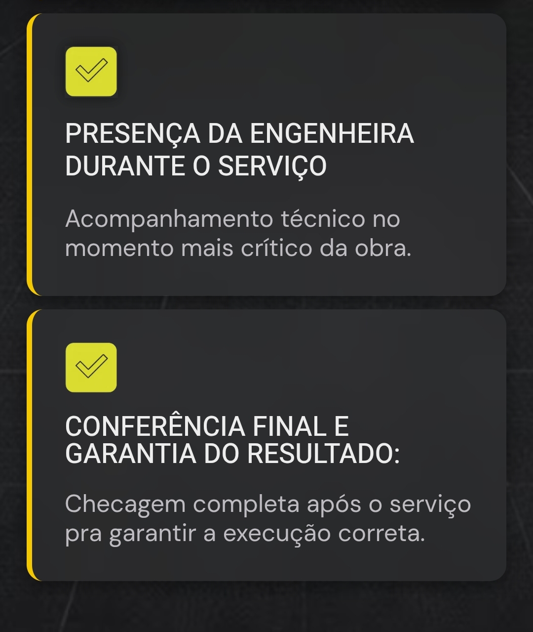 Presença da engenheira durante o serviço e conferência final com garantia do resultado — Winckler Engenharia